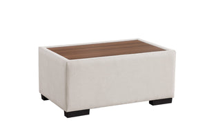 English Elm Joviel Woven Fabric Sectional with Chaise Ottoman Pocket Coil Living Room Sofa Beige B2749S00264