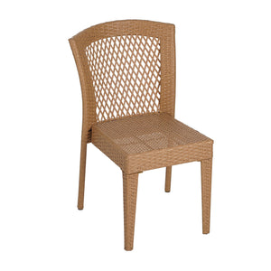 English Elm Christopher Knight Home® - FARLEY Rattan Stacking Sidechair Set of 2 — Durable 300 lb Capacity, Beige Woven Design, Easy Assembly Light Brown N762P234585A