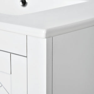 English Elm 30'' Bathroom Vanity With Elegant Ceramic Sink, Solid Wood Frame, Soft-Close Doors & Ample Storage N710P191970K