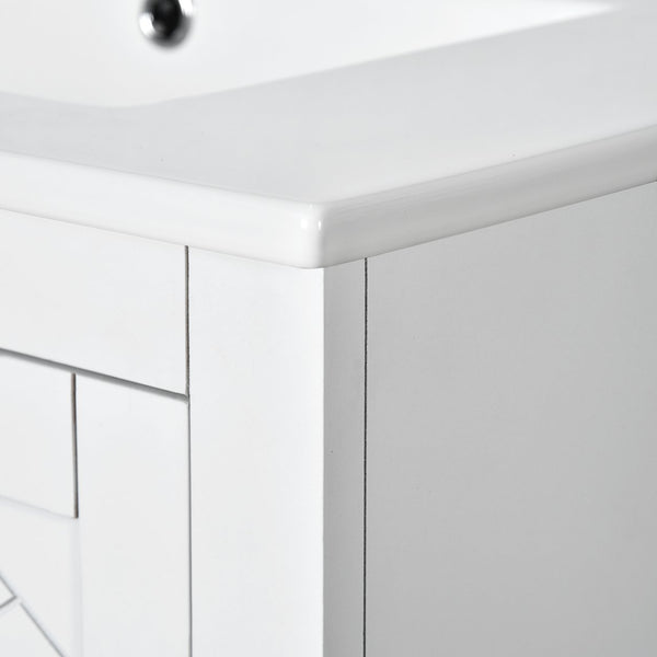 English Elm 30'' Bathroom Vanity With Elegant Ceramic Sink, Solid Wood Frame, Soft-Close Doors & Ample Storage N710P191970K