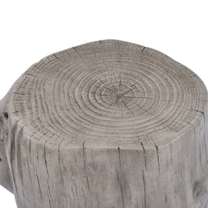 English Elm Mgo Tree Stump Side Table Organic Modern Accent with Realistic Grain Texture N776P372342G