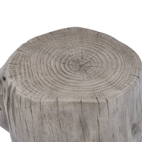 English Elm Mgo Tree Stump Side Table Organic Modern Accent with Realistic Grain Texture N776P372342G