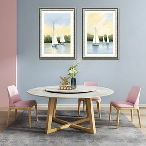 English Elm Set Of 2 Sailboat Framed Wall Art – Nautical Canvas Prints With Replaceable Design For Stylish Decor T3976P383231-GIGA