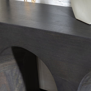 Crestview Collection Contemporary Console Table - Bold Architectural Design With Arched Base, Solid Mango Wood Finish Black Solid Wood Cvfnr4824