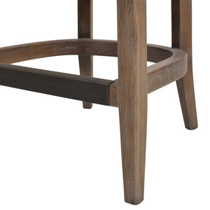 English Elm Jennifer Taylor Home - Americana Mid-Century Modern 26" Cane Back Counter Stool – Stylish Taupe-Biege Upholstery & Oak Frame B2719P238383