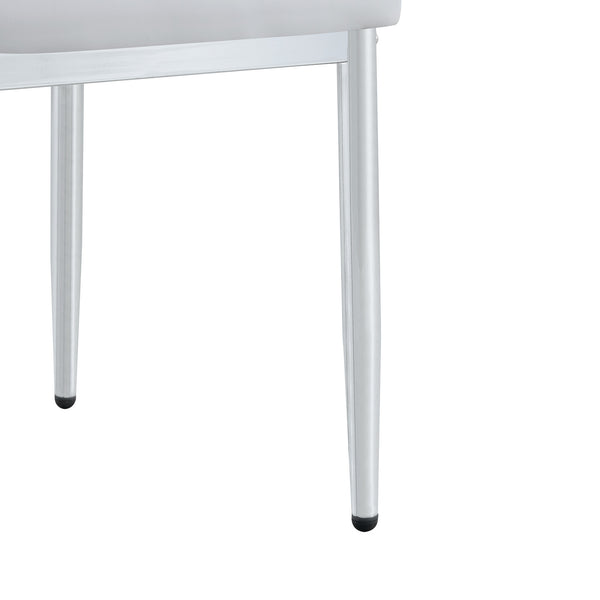 English Elm Table and Chair Set Oval Tempered Glass Top Six Seat Contemporary Dining Light Gray,Silver,Transparent W1151S04742