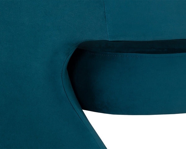 Sunpan Rosalia Contemporary Lounge Chair - Plush Curves and Defined Piping for Stylish Comfort in Any Space Timeless Teal