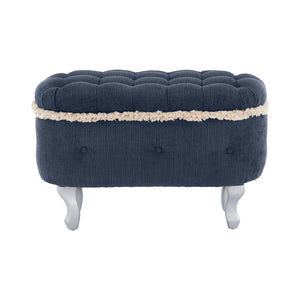English Elm Christopher Knight Home® - 29.5'' Storage Bench with Button-Tufted Fabric, Tassel-Trim Ottoman with Hidden Compartment for Bedroom Blue 30.25 L x 18.5 W x 14 H N761P335817C