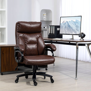 English Elm Vinsetto Extra-Wide Heavy Duty PU Leather Office Chair for Big & Tall, 400 lb Capacity, Brown W2225P173831