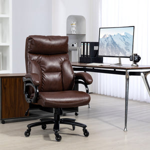 English Elm Vinsetto Heavy Duty Pu Leather Office Chair Hold Up To 400Lb, Brown