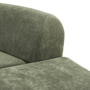 English Elm 111" Curved Sectional Sofa Set Plush Lamb Wool Upholstery Deep Seat Ottoman Lounge Green N767P371305G