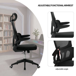 English Elm High Back Mesh Ergonomic Task Chair with 3d Headrest Lumbar Support for Home Office W3851P407538