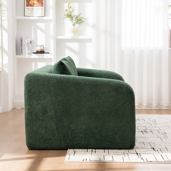English Elm 71" Chenille Pull Out Sleeper Loveseat Convertible Floor Couch for Dorm or Guest Bedroom Green W3118P388901