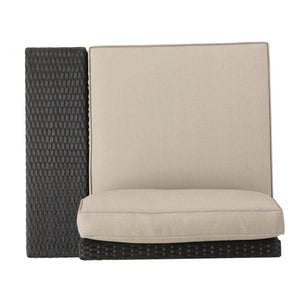 English Elm Santa Cruz Outdoor Pe Wicker Arm Chair Set with Weather Resistant Iron Frame 52974.00IRN