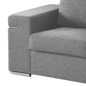 English Elm Giuliana Woven Fabric Accent Chair with Chrome Arms and Brushed Steel Legs B2749P413372