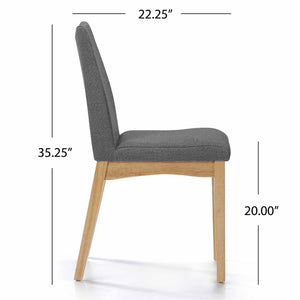 English Elm Christopher Knight Home® - Dining Chair Set Of 2 - Stylish Mid-Century Modern Dark Grey Upholstered Chairs For Comfort 59460.00DGY