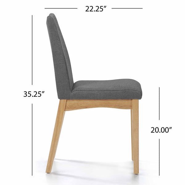 English Elm Christopher Knight Home® - Dining Chair Set Of 2 - Stylish Mid-Century Modern Dark Grey Upholstered Chairs For Comfort 59460.00DGY