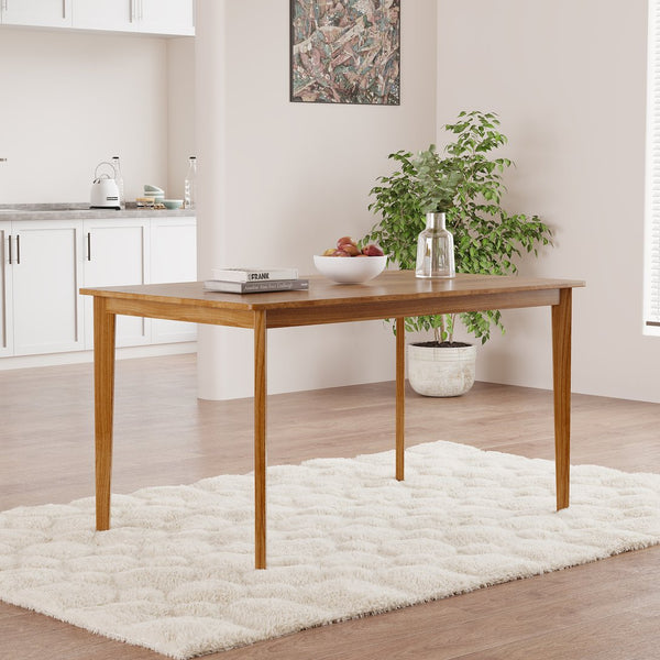 English Elm Rectangular Scandinavian dining table - versatile modern multifunction desk for home, office & dining room Teak W395P316331