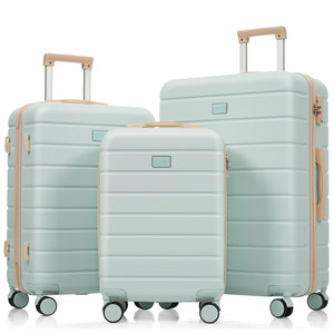 English Elm Premium Abs Hardshell 3 Piece Suitcase Set with Tsa Locks and Spinner Wheels Green N726P296022E