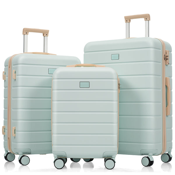 English Elm Premium Abs Hardshell 3 Piece Suitcase Set with Tsa Locks and Spinner Wheels Green N726P296022E