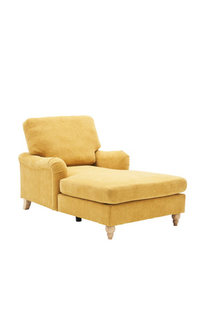 English Elm Modern Mid-Century Oversized Chaise Lounger Sofa Bed with Solid Wood Legs, Deep Seat Comfort Sleeper Yellow W2363S00069