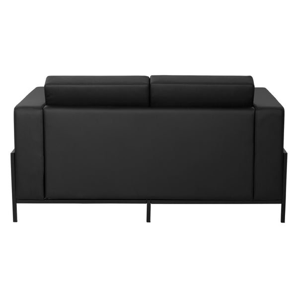 OSP Home Furnishings Arctic Two Seat Faux Leather Reception Lounge Chair with Usb Charging Modern Frame Loveseat ARCT52-U65