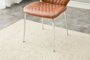 English Elm Dark Oil Waxed Faux Leather Dining Chair Set with Diamond Tufted High Back Metal Legs Brown W3493P444865