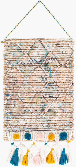 Surya Amara Aaa-1000 Elegant Global-inspired 29” Wall Hanging For Eclectic Home Decor & Charm Seafoam Jute,Wood Aaa1000-1422