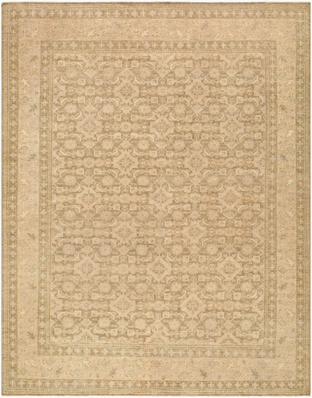 Surya Agra Hand-knotted Wool Area Rug with Intricate Traditional Indian Pattern for Large Rooms 9' x 12' Rectangle AAA2300-912