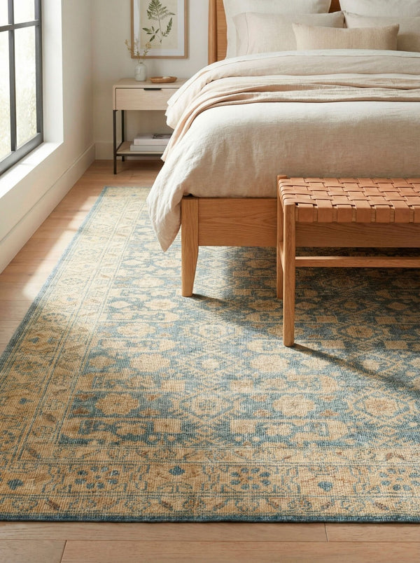 Surya Agra Hand Knotted Wool Flatweave Area Rug with Medallion Design for Large Rooms 9' x 12' Rectangle AAA2303-912