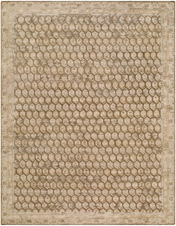 Surya Agra Hand-knotted Wool Area Rug with Plush Pile and Retro Geometric Design for Living Rooms 12' x 15' Rectangle AAA2304-1215