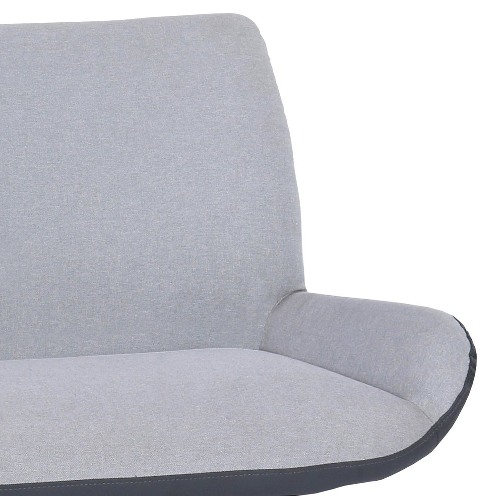 English Elm Palindra Tall-Back Contemporary Bench in Brushed Gray Finish with Plush Gray Faux Leather Seat, 62.5" B2736S00001