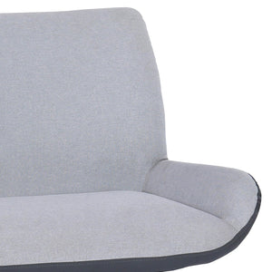 English Elm Palindra Tall-Back Contemporary Bench in Brushed Gray Finish with Plush Gray Faux Leather Seat, 62.5" B2736S00001