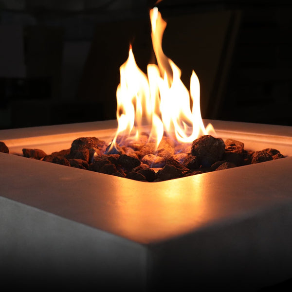 English Elm 24'' Fiber-Reinforced Concrete Outdoor Fire Pit with Hidden Tank Door, 40,000 BTU, Year-Round Use B120P198794