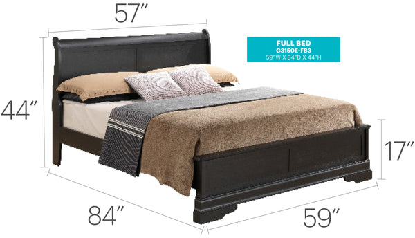 English Elm Elegant Traditional Black Full Bed – Timeless Design, Durable Construction, Easy Assembly & Comfort B078S00352