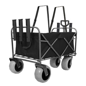 English Elm Fishing Beach Cart with All Terrain Steel Frame 500lb Capacity Pneumatic Tires W2932P352666