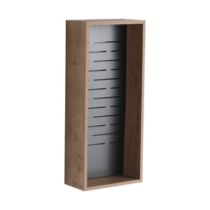 English Elm 12'' Wall Mounted Plywood Storage Cabinet Open Doorless Design with Frosted Bins for Bath W999P470287