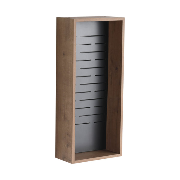 English Elm 12'' Wall Mounted Plywood Storage Cabinet Open Doorless Design with Frosted Bins for Bath W999P470287