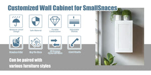 English Elm 12 Inch Shaker Wall Cabinet Solid Wood White with Adjustable Shelves for Kitchen Bath T2950P366432