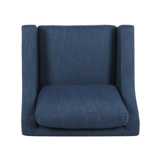 English Elm Christopher Knight Home® - Upholstered Navy Blue Club Chair with Plush Polyester Fabric, Sloped Arms & Birch Legs — Luxe Comfort N758P268286B