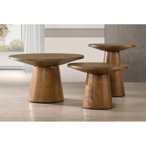 English Elm 20 Sculptural Round Console Table with Beveled Top and Sturdy Pedestal Base for Modern Spaces Walnut 13.5 L x 13.5 W x 22 H B011S01872