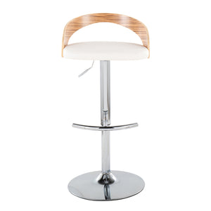 English Elm Adjustable Swivel Barstools Set of 3 Chrome Base Natural Wood Green Fabric Seat Chrome,White B202S02034