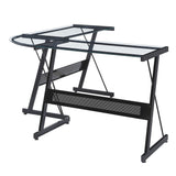 OSP Home Furnishings Prime L-Shape Desk Clear/Black