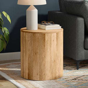 English Elm Millbury Solid Mango Wood Side Table Scandinavian Farmhouse Natural Grain Accent B136P420288