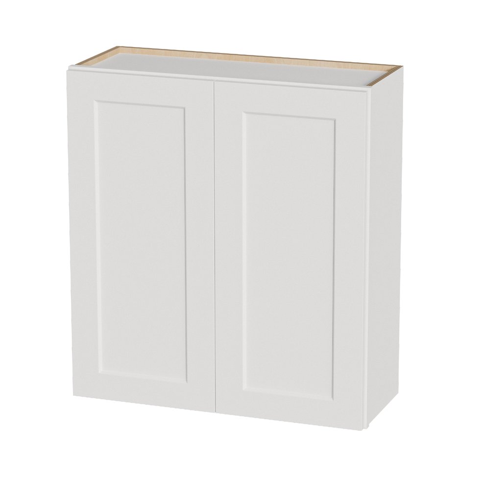 English Elm 33 Inch Solid Wood Shaker Wall Cabinet Soft Close Doors Adjustable Shelves White T2950P490383