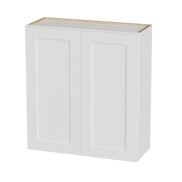 English Elm 33 Inch Solid Wood Shaker Wall Cabinet Soft Close Doors Adjustable Shelves White T2950P490383