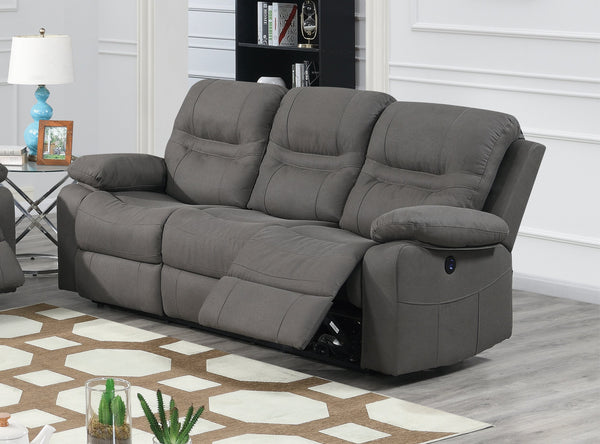 English Elm 1pc Power Reclining Sofa Leatherette Upholstery Usb Charging Plush Arms Living Room B011P468516