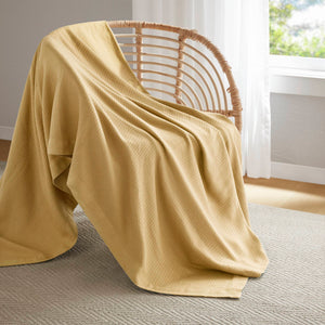 English Elm 1-piece King Cotton Woven Blanket Oeko-tex Certified Lightweight Layering Bedding B035P408329