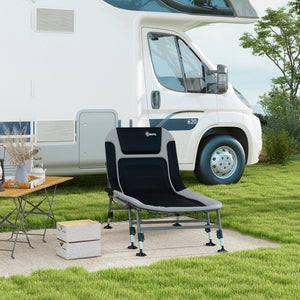 English Elm Outsunny Camping Cot For Adults - Heavy-Duty Folding Bed With Cushions, Adjustable Lounger & 400 Lbs Capacity W2225P200559-GIGA