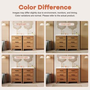 English Elm 48'' Bathroom Vanity with Sink 48.8'' Modern Freestanding 6-Drawer Ceramic Basin Cabinet for Baths Natural Wood N710SS00008P